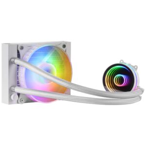 Kit di raffreddamento a liquido Mars Gaming ML-ONE120 - FRGB Infinity Mirror - Pompa OPTI-CHAMBER - Ventola FDB silenziosa - TDP 200 W - Compatibilità universale - Bianco